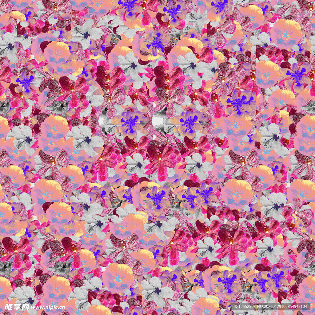 多彩抽象花卉图案纹理