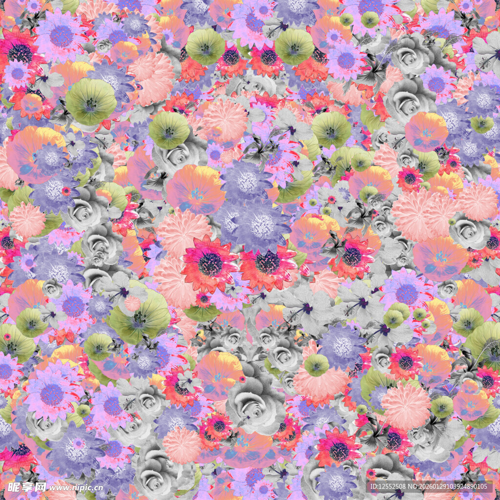 多彩花卉图案背景