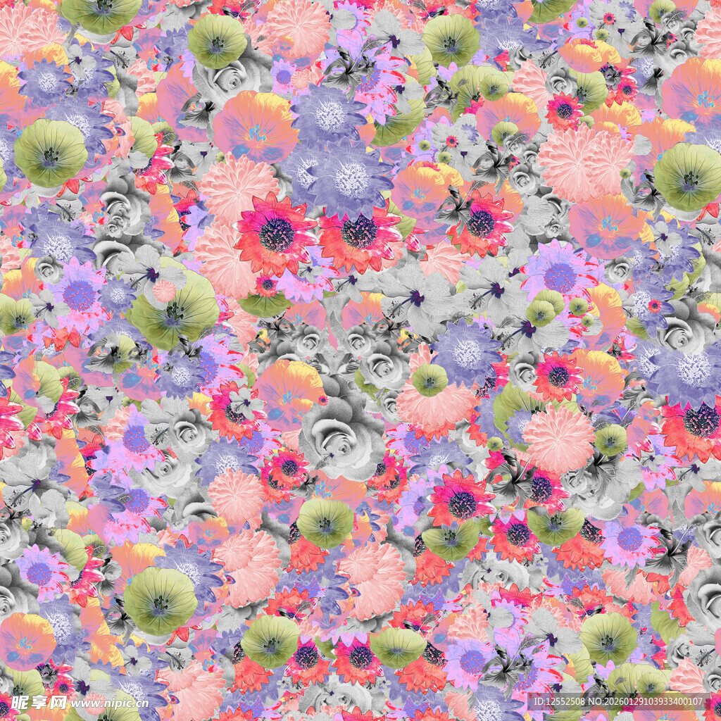 多彩花卉图案纹理