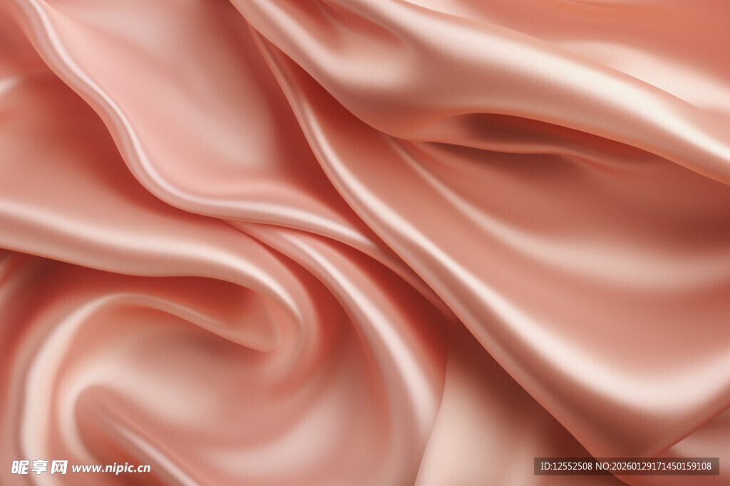 柔滑粉色绸缎纹理特写