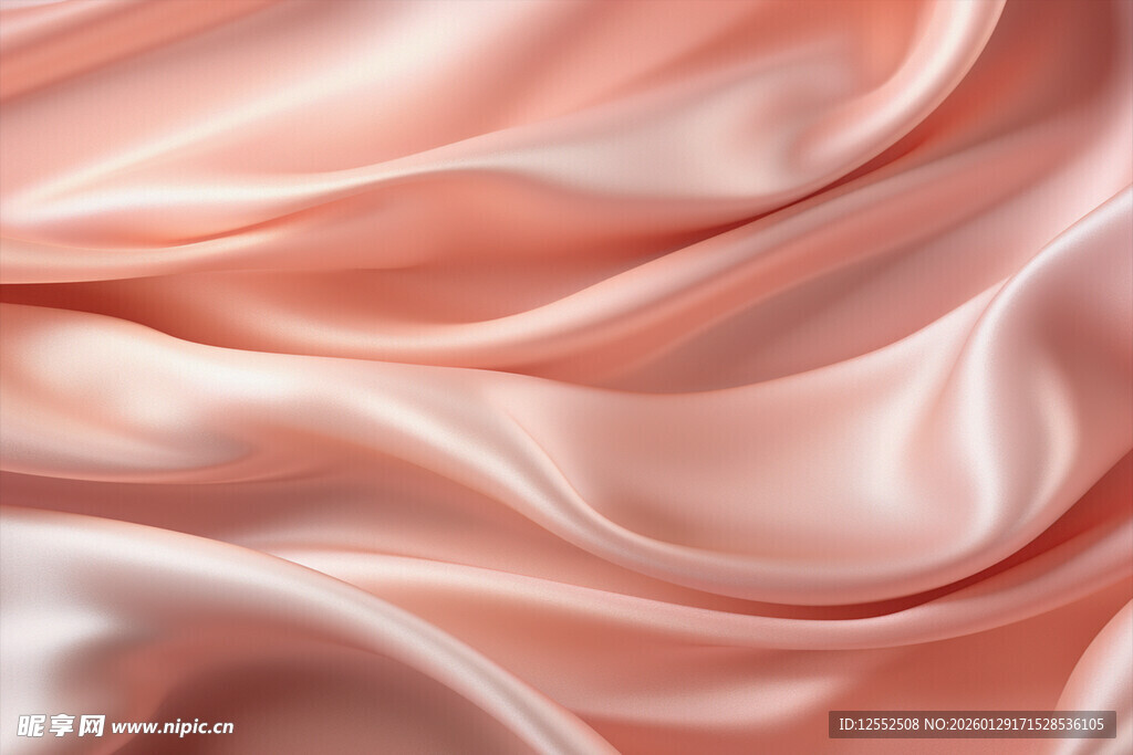 柔滑粉色绸缎纹理特写