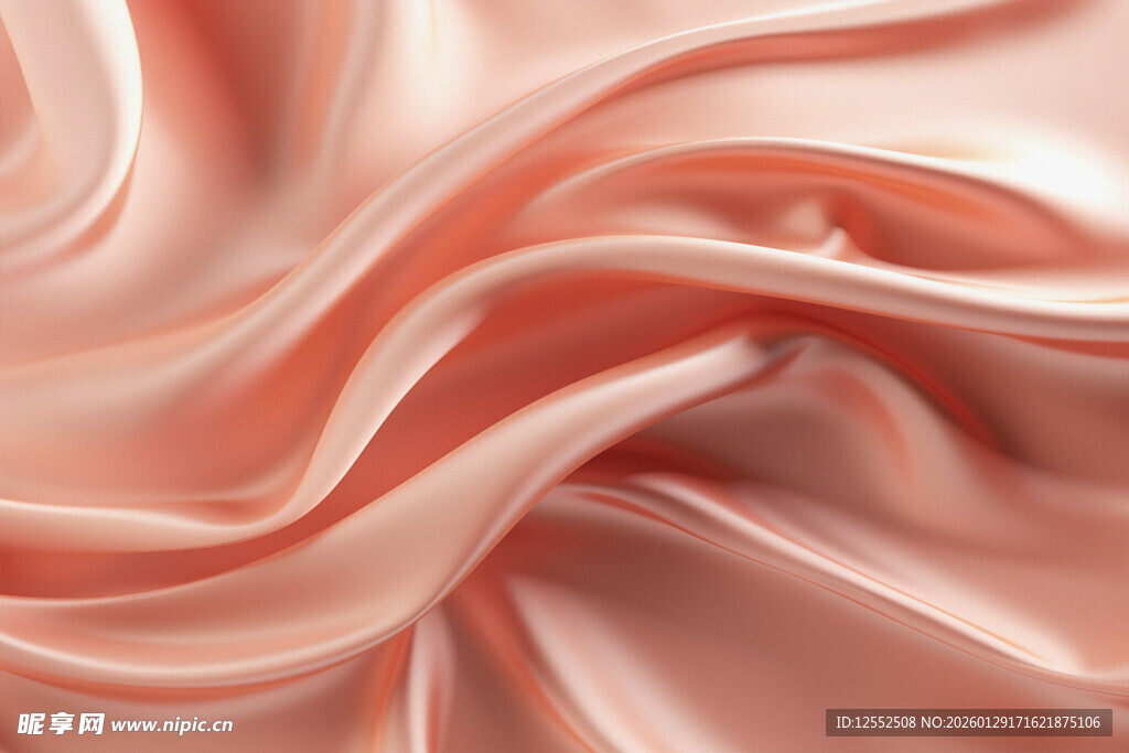 柔滑粉色绸缎纹理特写