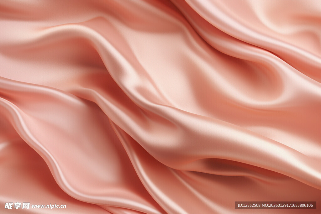 柔滑粉色绸缎纹理特写