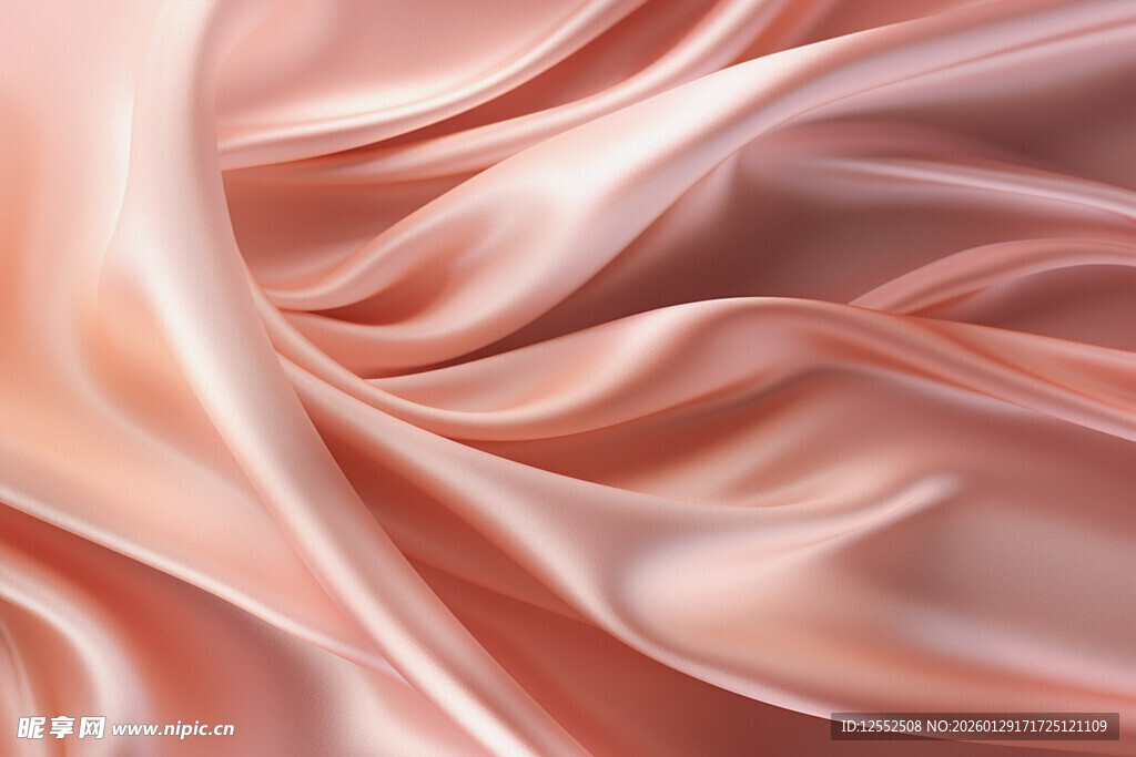 柔滑粉色绸缎纹理特写
