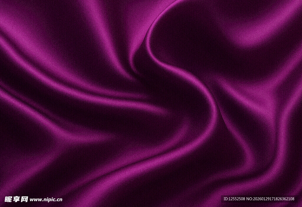 紫色绸缎布料纹理特写