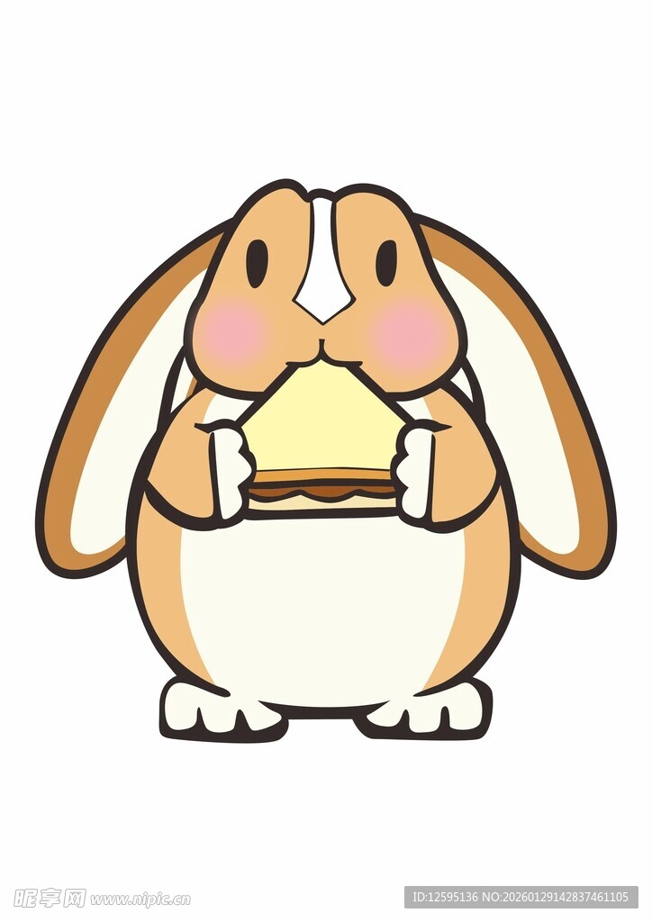 可爱兔子捧食物