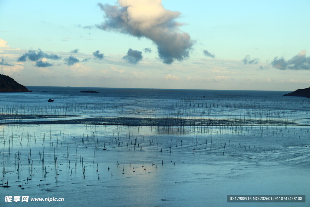 海边日落美景 滩涂静谧