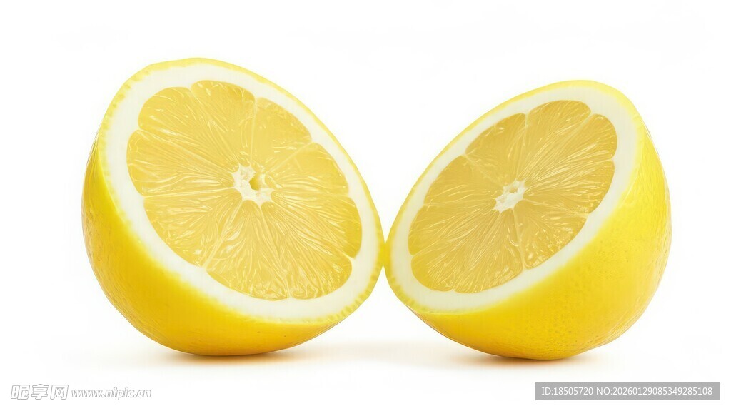 两半新鲜柠檬