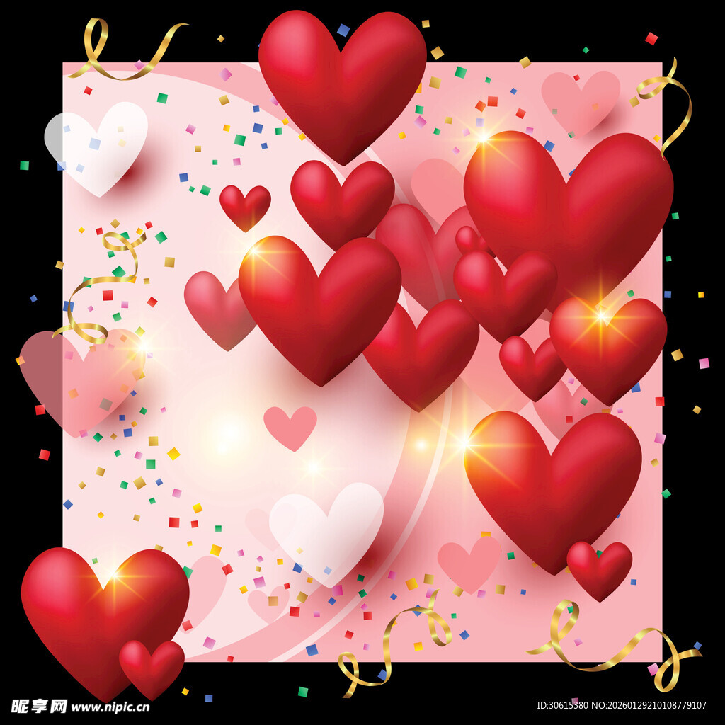 浪漫红心背景