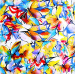 多彩蝴蝶水彩图案