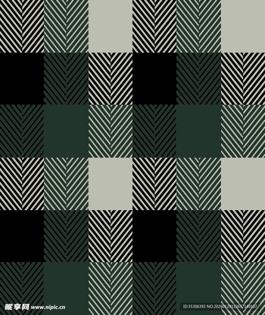 深绿黑白格子图案纹理