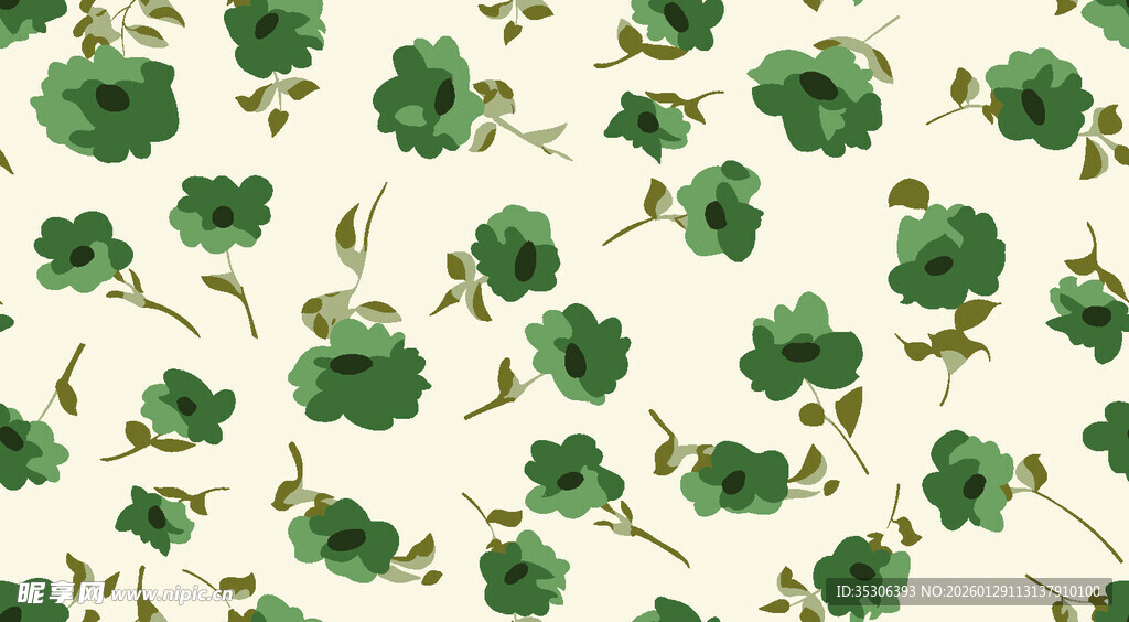绿色三叶草无缝图案背景