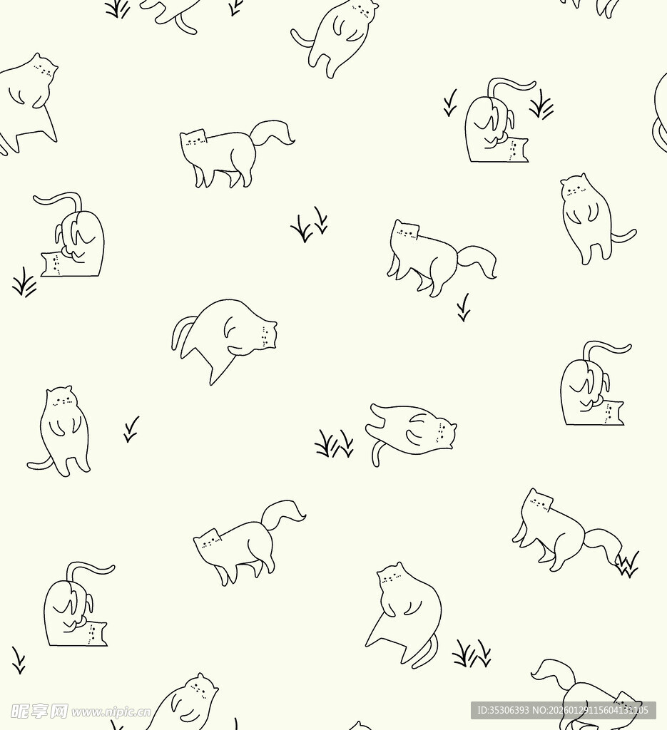 动物线条图案背景