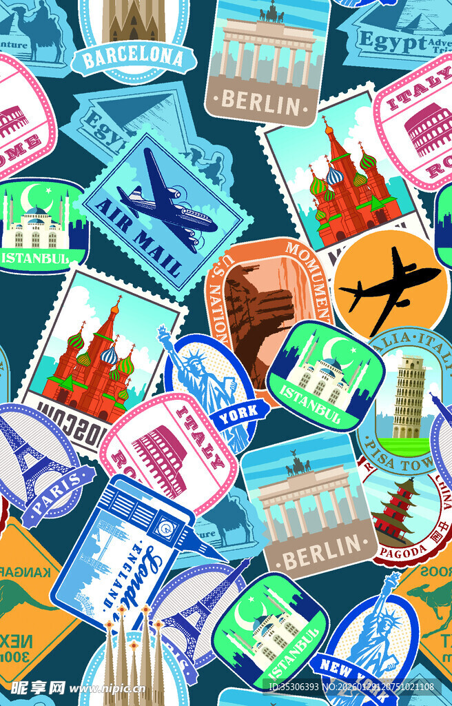 多彩证件票据杂乱堆叠