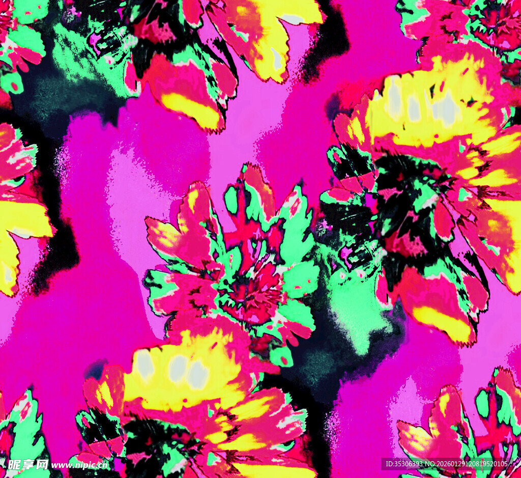 绚丽多彩花卉图案