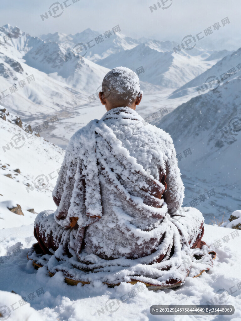 藏传佛教 修行 打坐背影