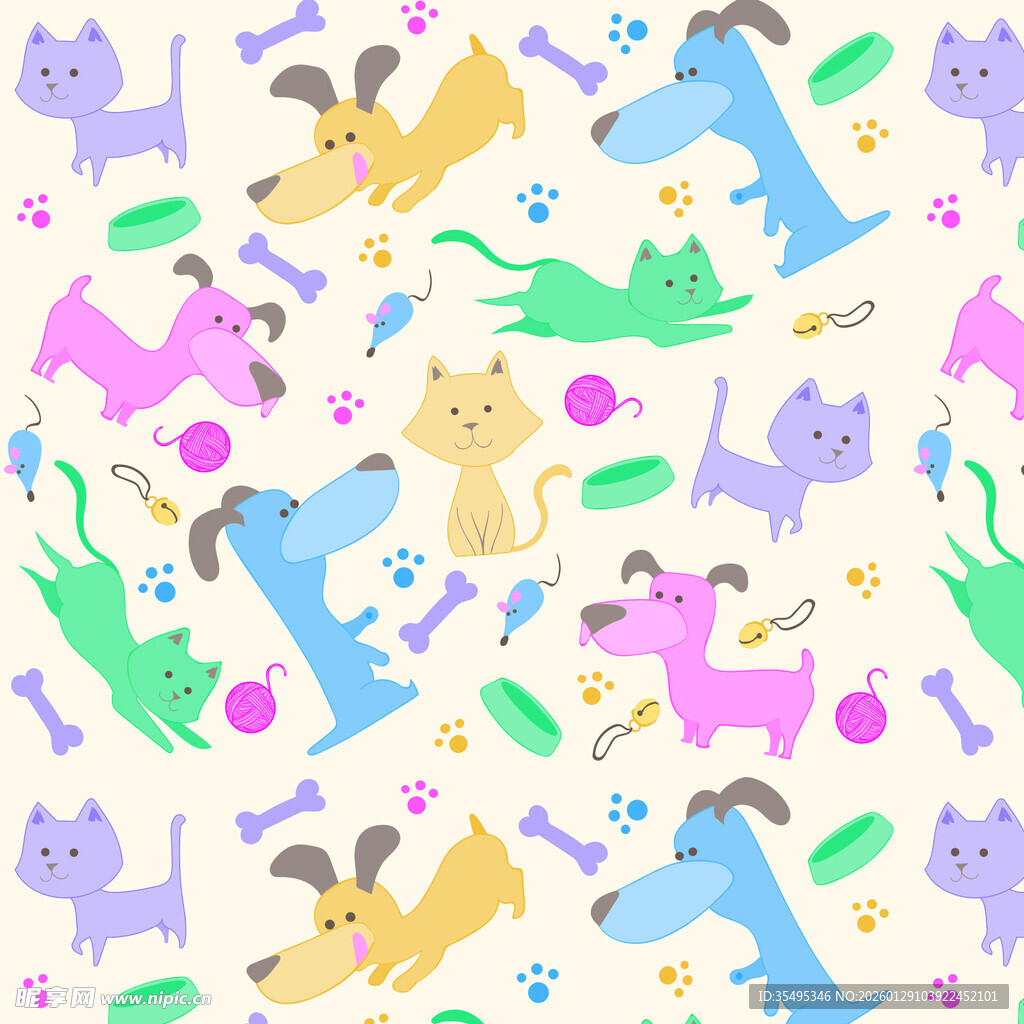 可爱动物图案背景