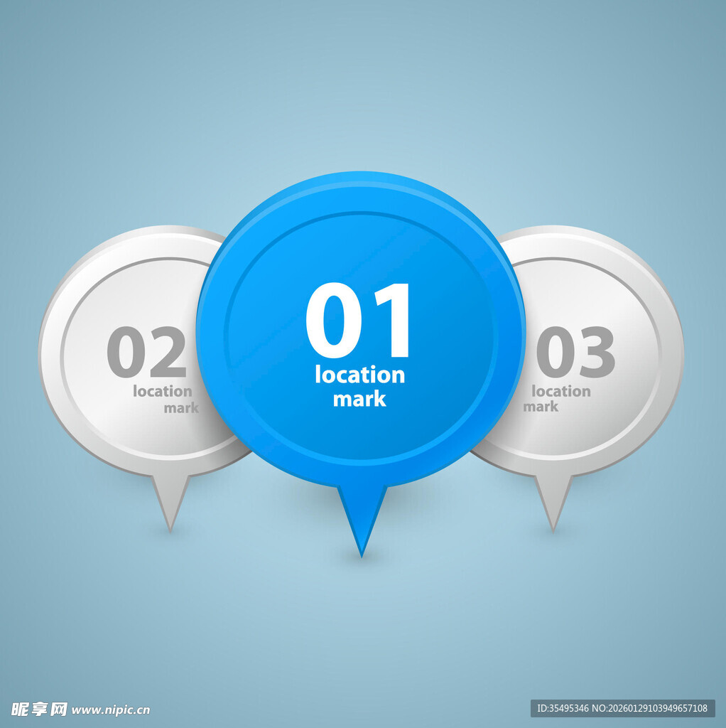 蓝色编号气泡选项展示