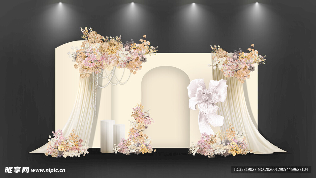 香槟色婚礼留影区