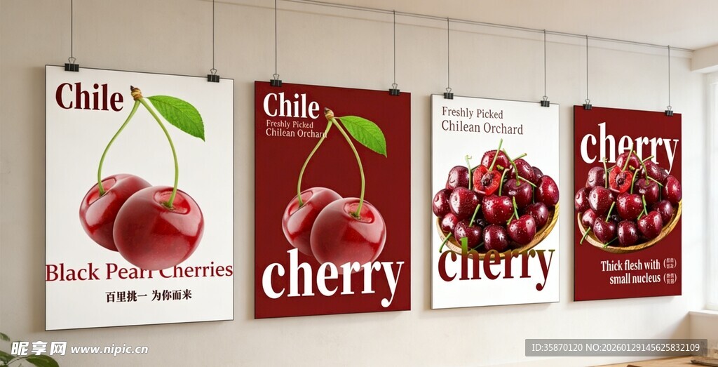 车厘子樱桃主题广告海报展示