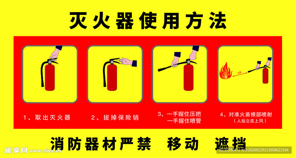 灭火器使用方法图示
