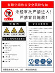 新版有限空间告知牌