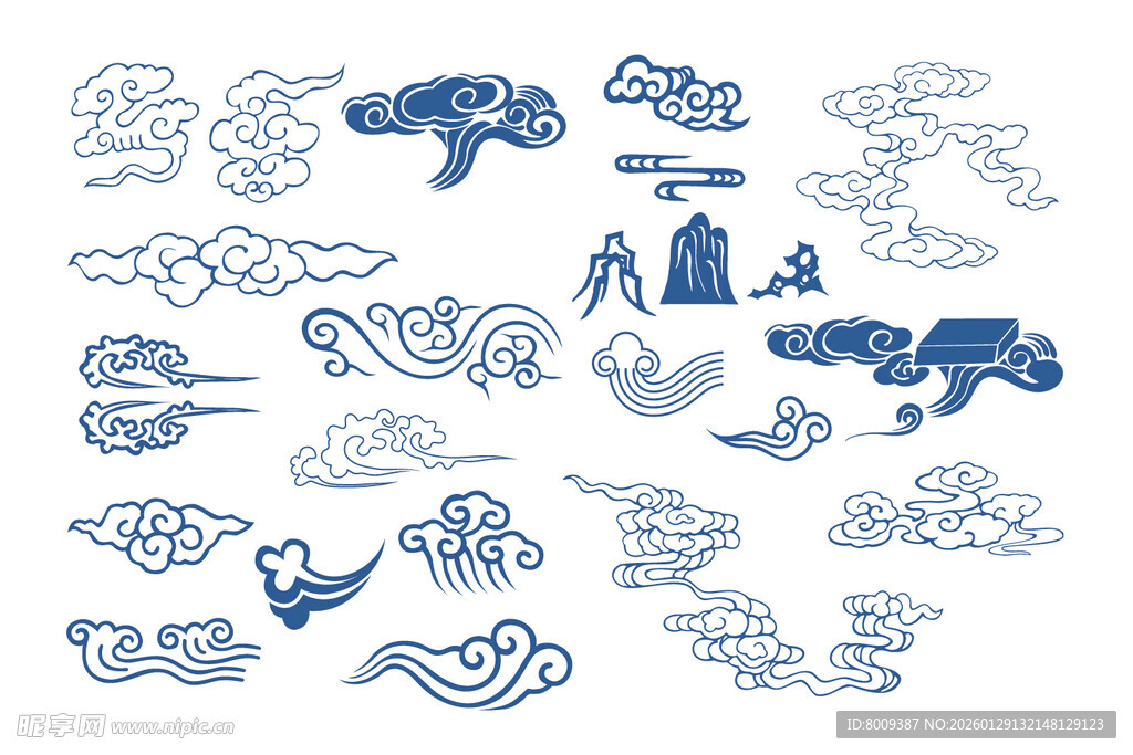 中式传统云纹图案集合