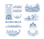 中式山水纹样图案集合