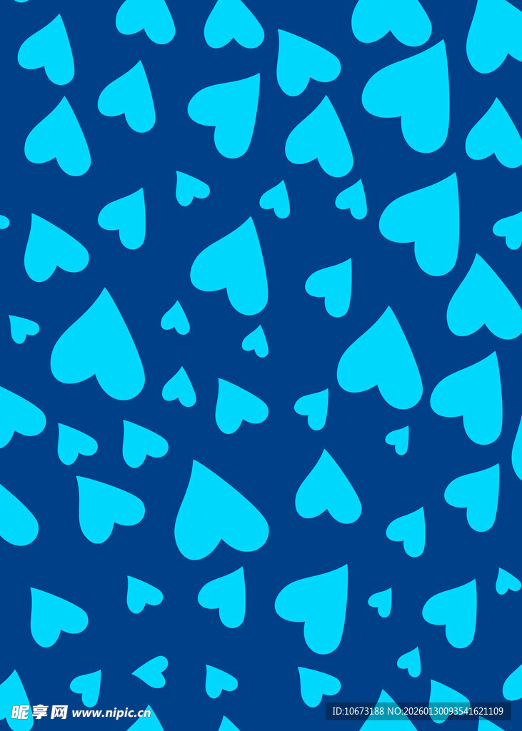 蓝色心形图案背景纹理