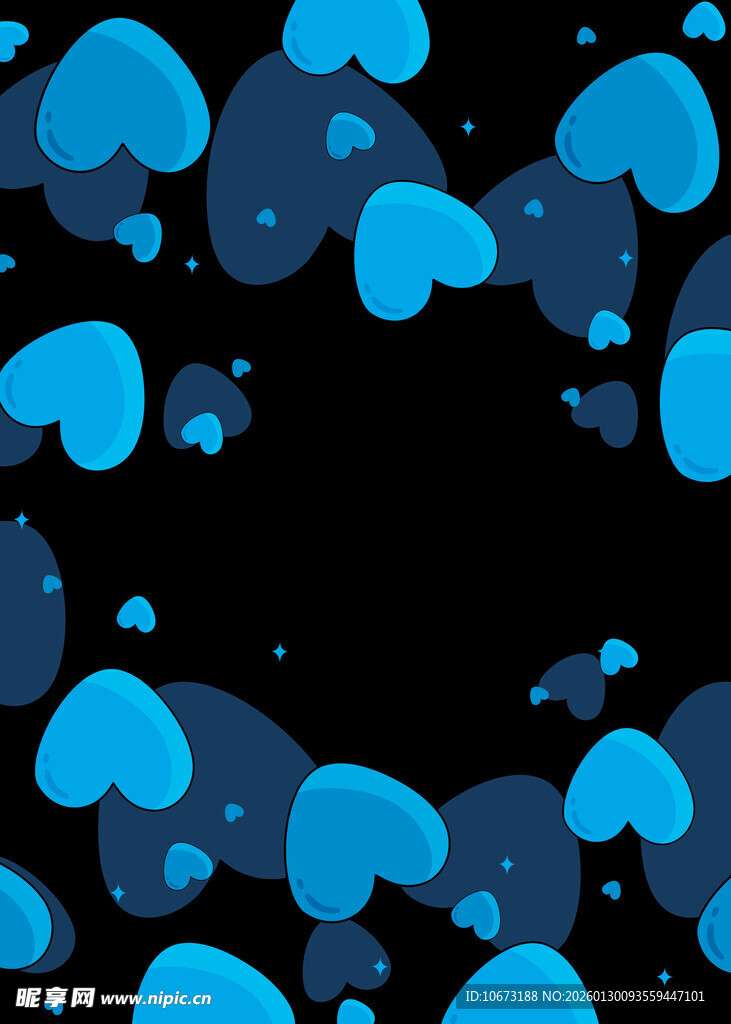 蓝色爱心图案背景