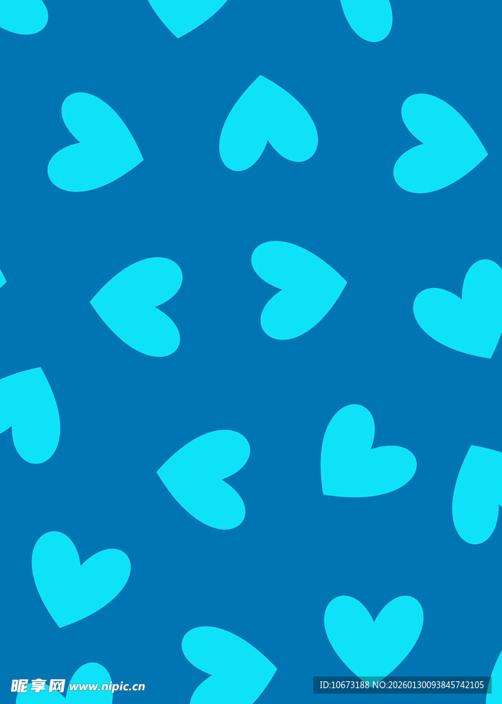蓝色爱心图案背景