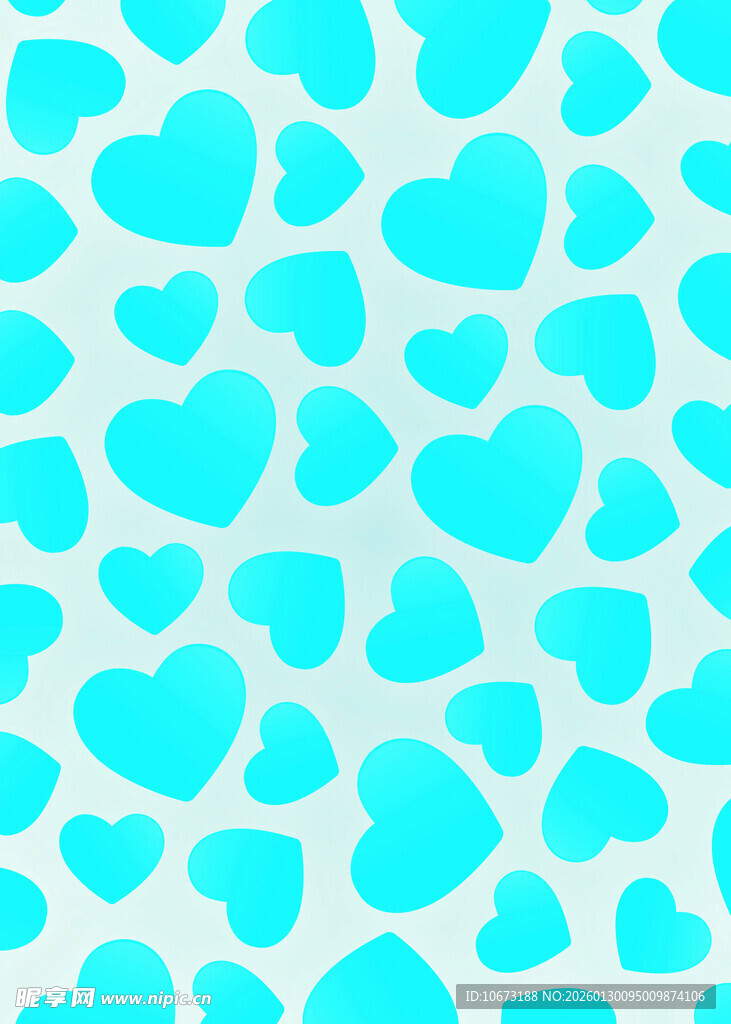 浅蓝色爱心图案背景