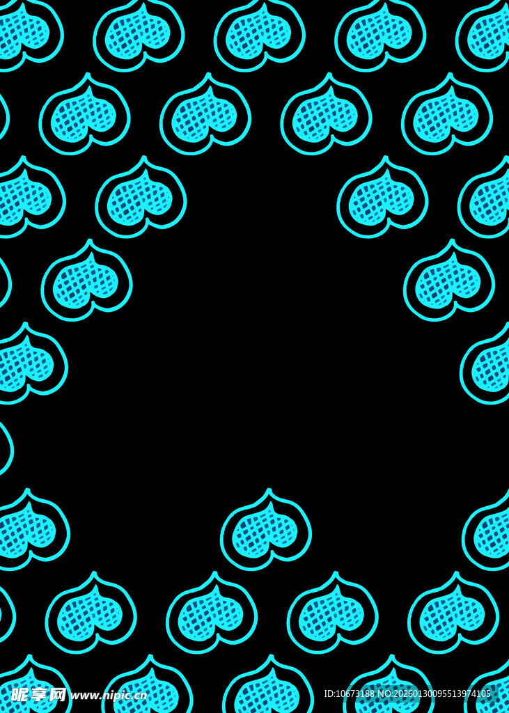 蓝色云纹环绕的黑色背景