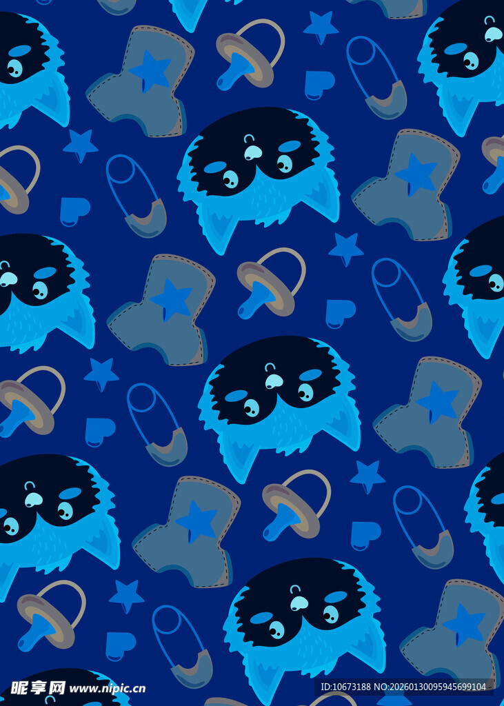 蓝色幽灵图案背景纹理