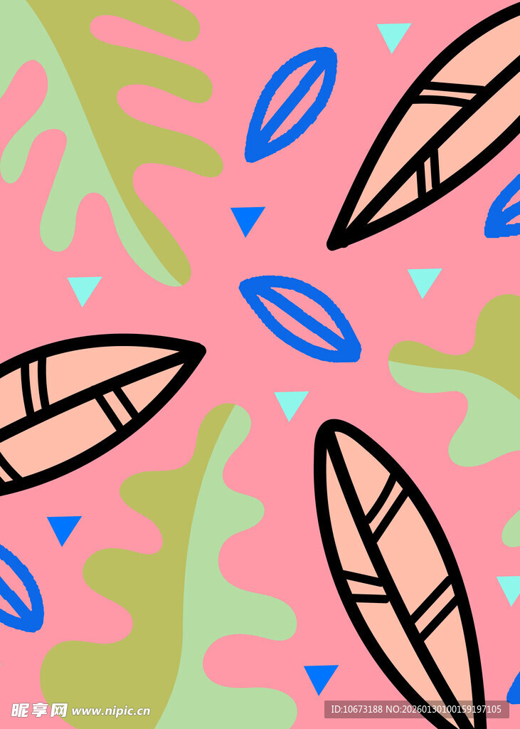 热带风植物图案背景