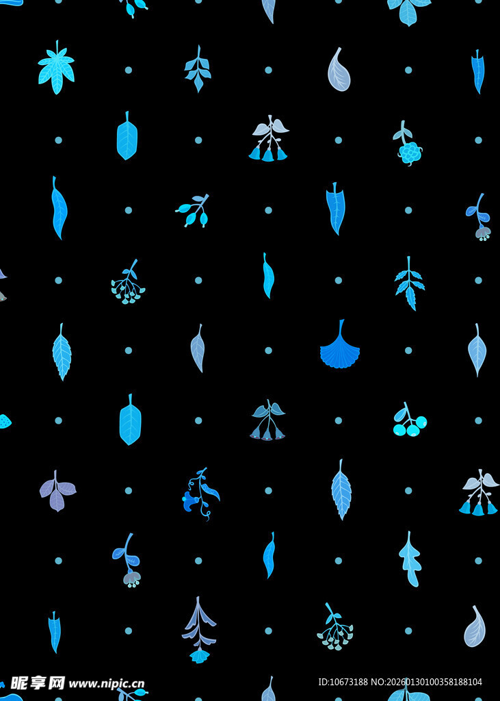 蓝色梦幻星空元素图案