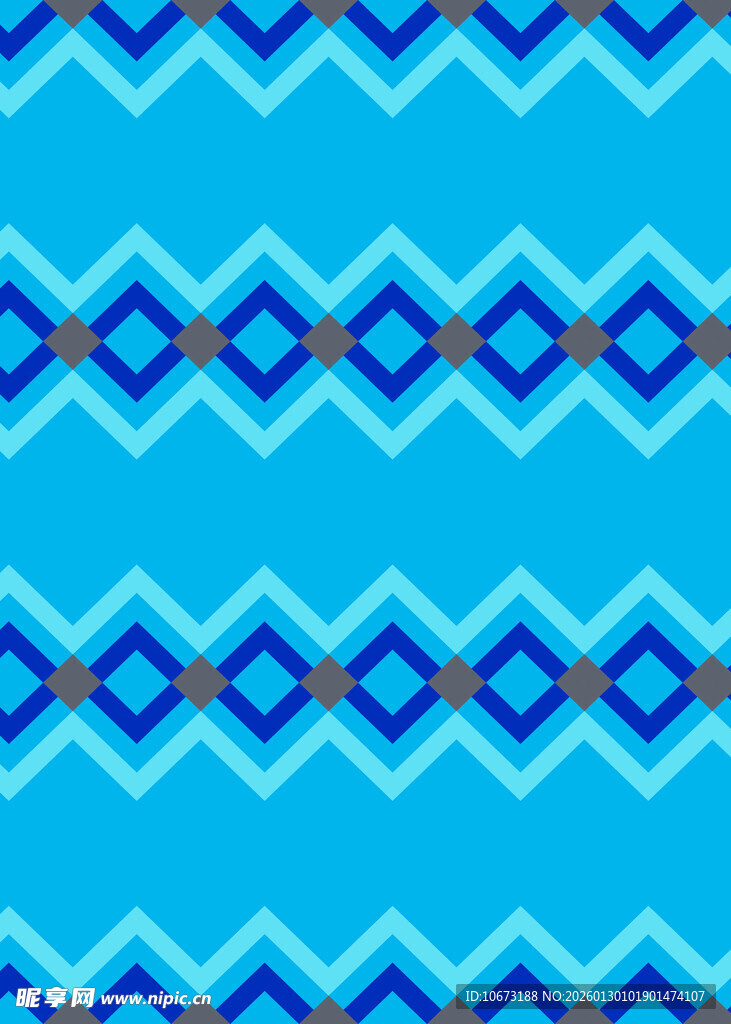 蓝色几何图案无缝背景