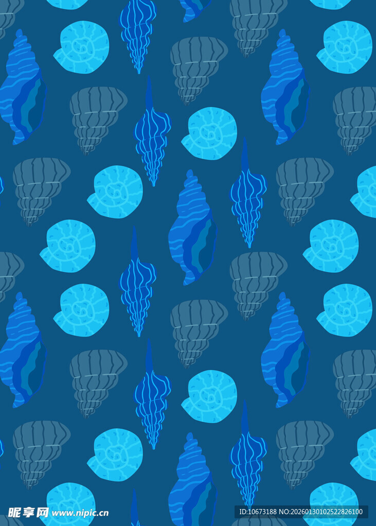 蓝色海洋元素图案背景
