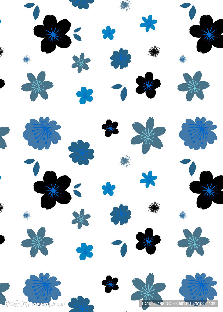 蓝黑花朵图案背景