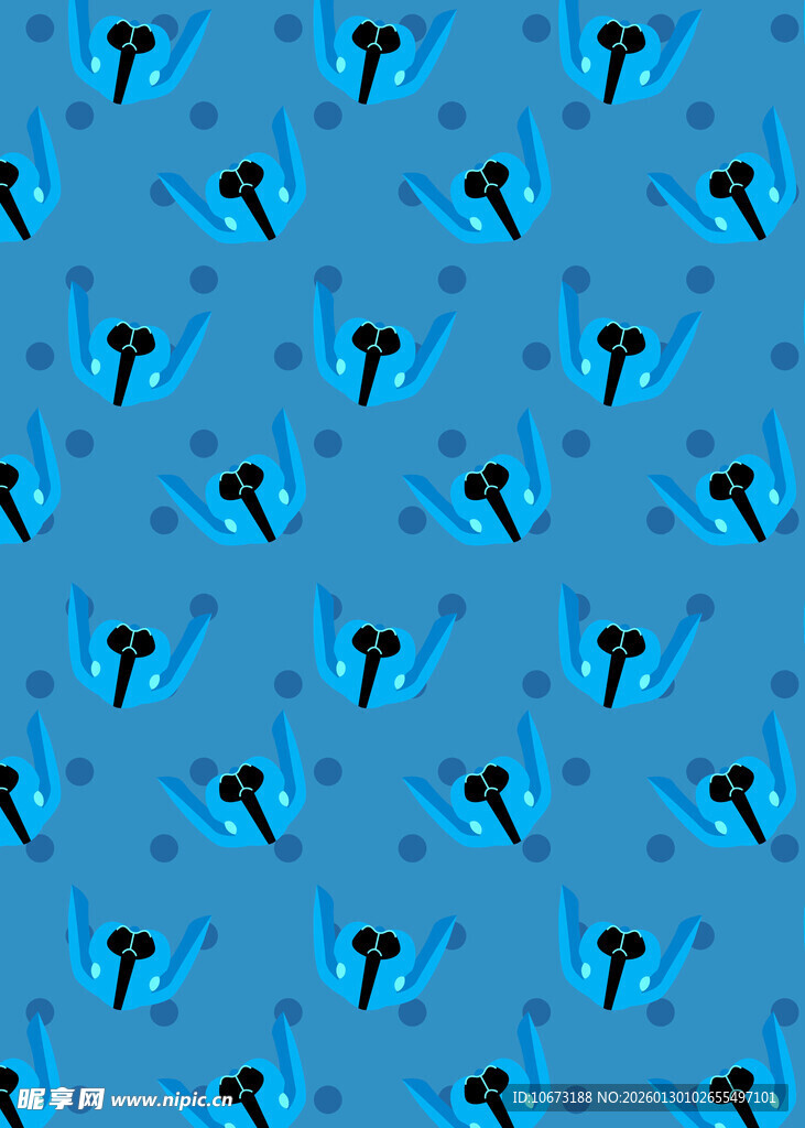 蓝色背景蝴蝶图案纹理