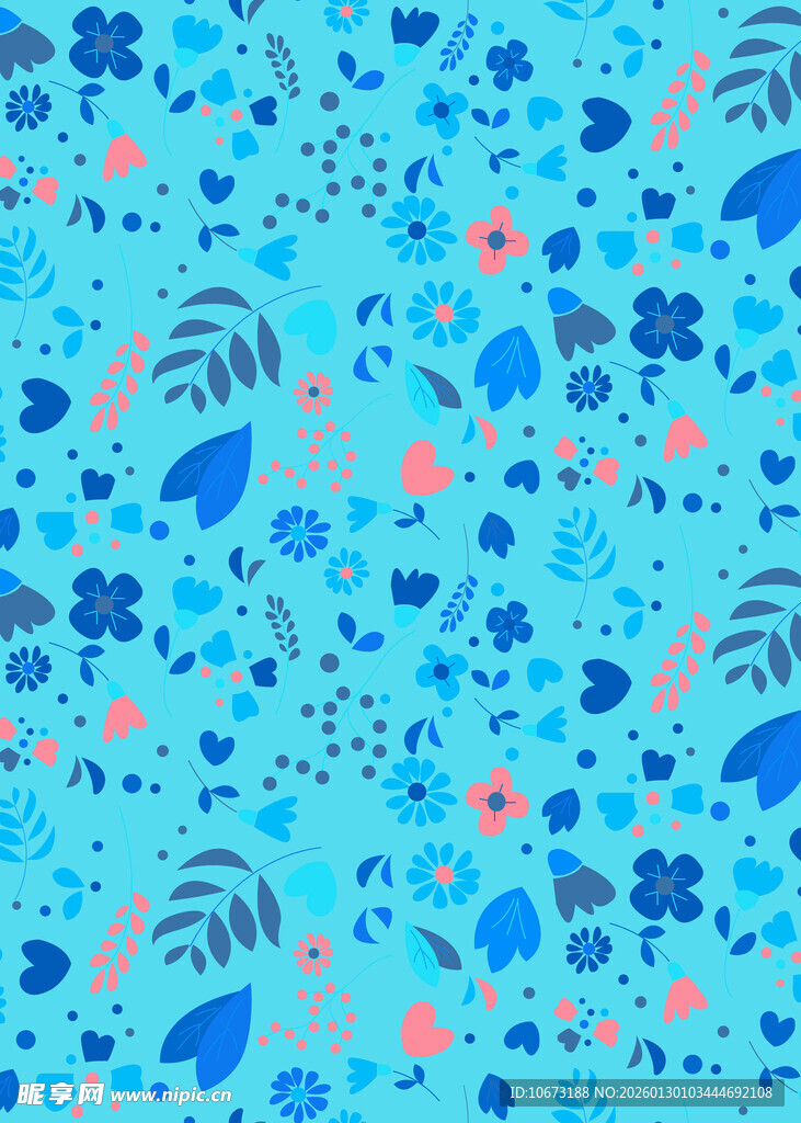 蓝色花卉图案背景