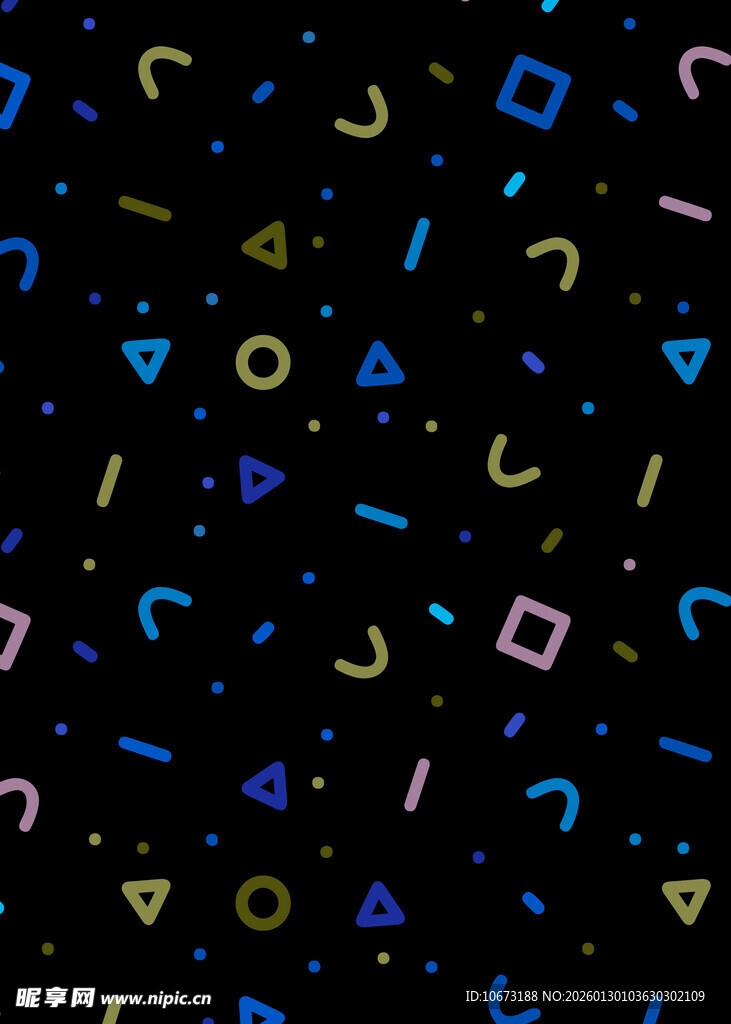多彩几何图案黑色背景