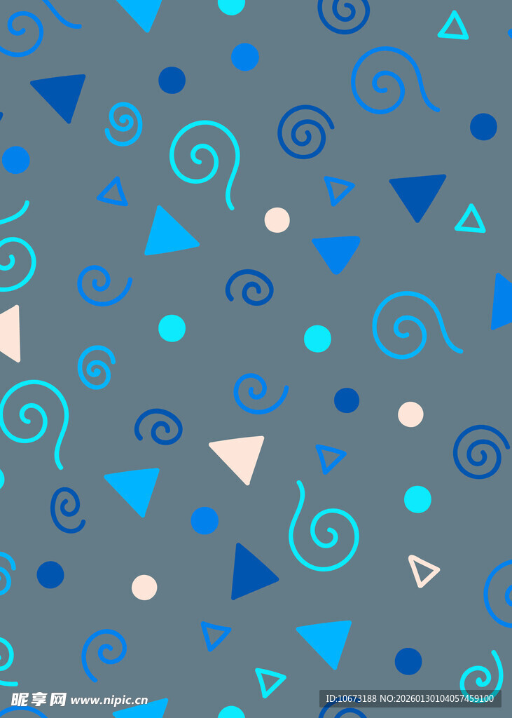 蓝调几何图案无缝背景图