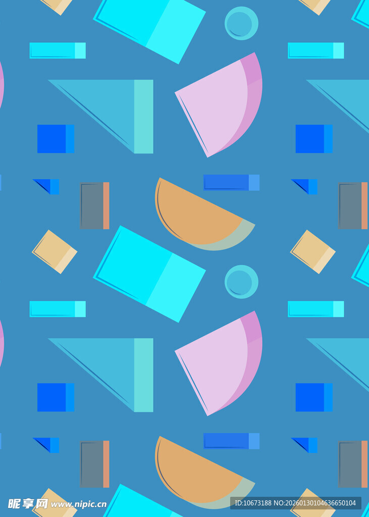 几何元素构成的多彩图案