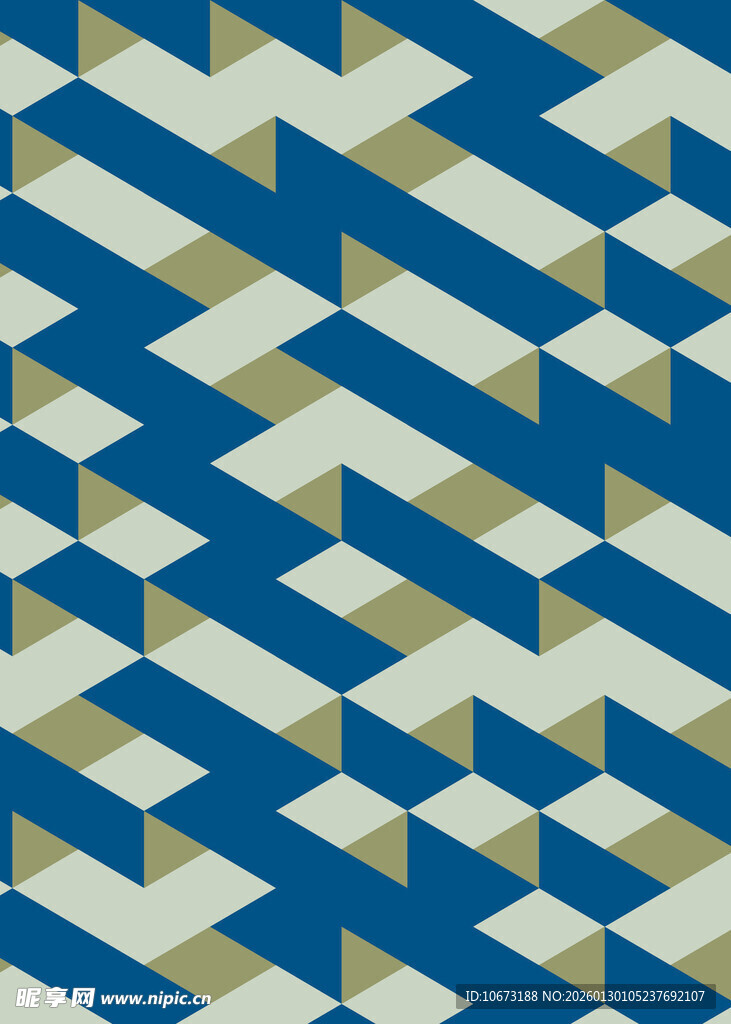 蓝黄几何立体图案背景