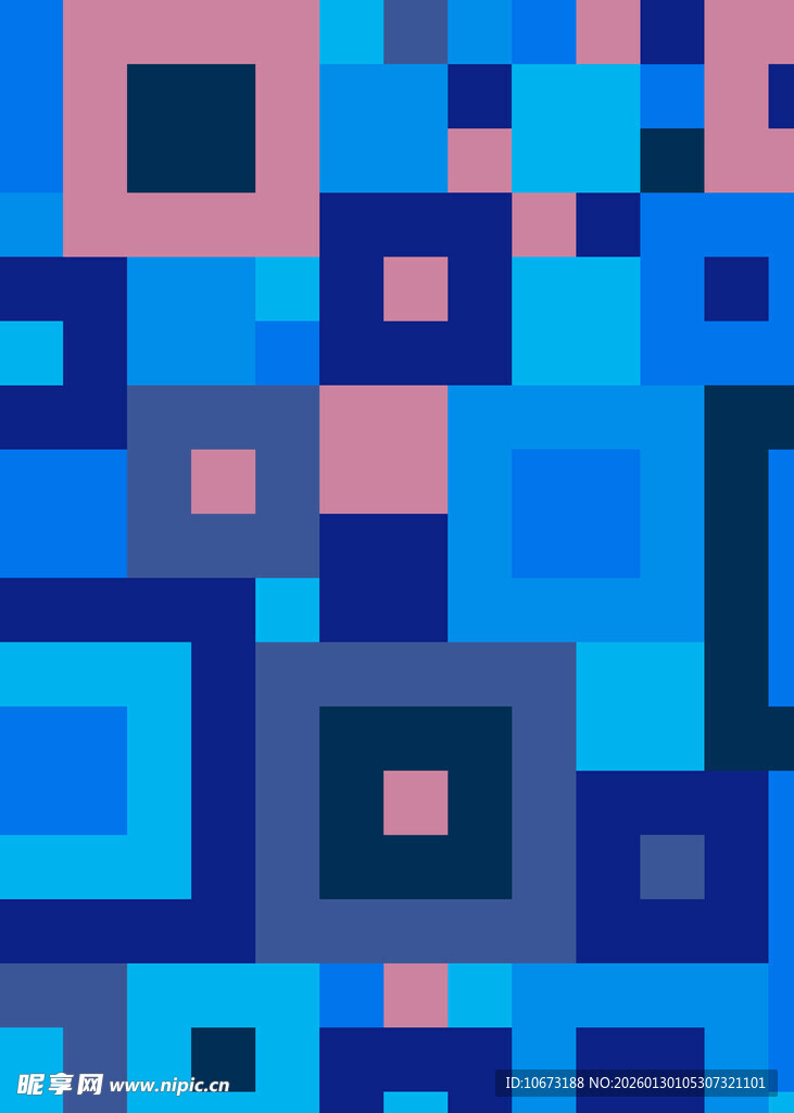 蓝粉几何方块抽象背景图