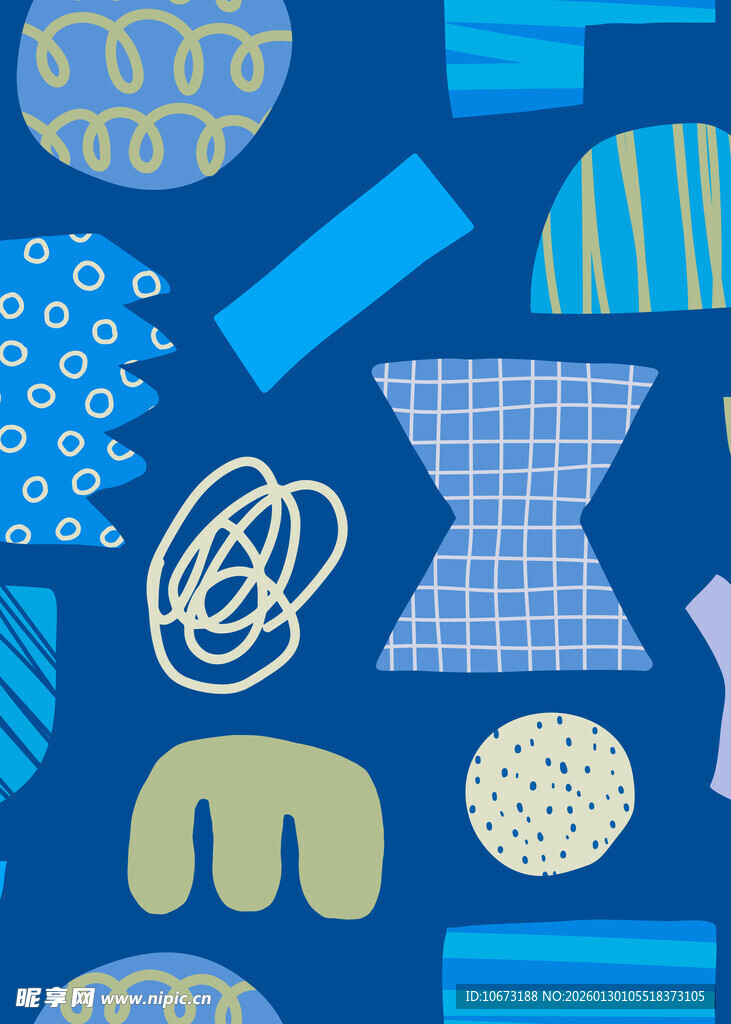 蓝色几何图案抽象背景图