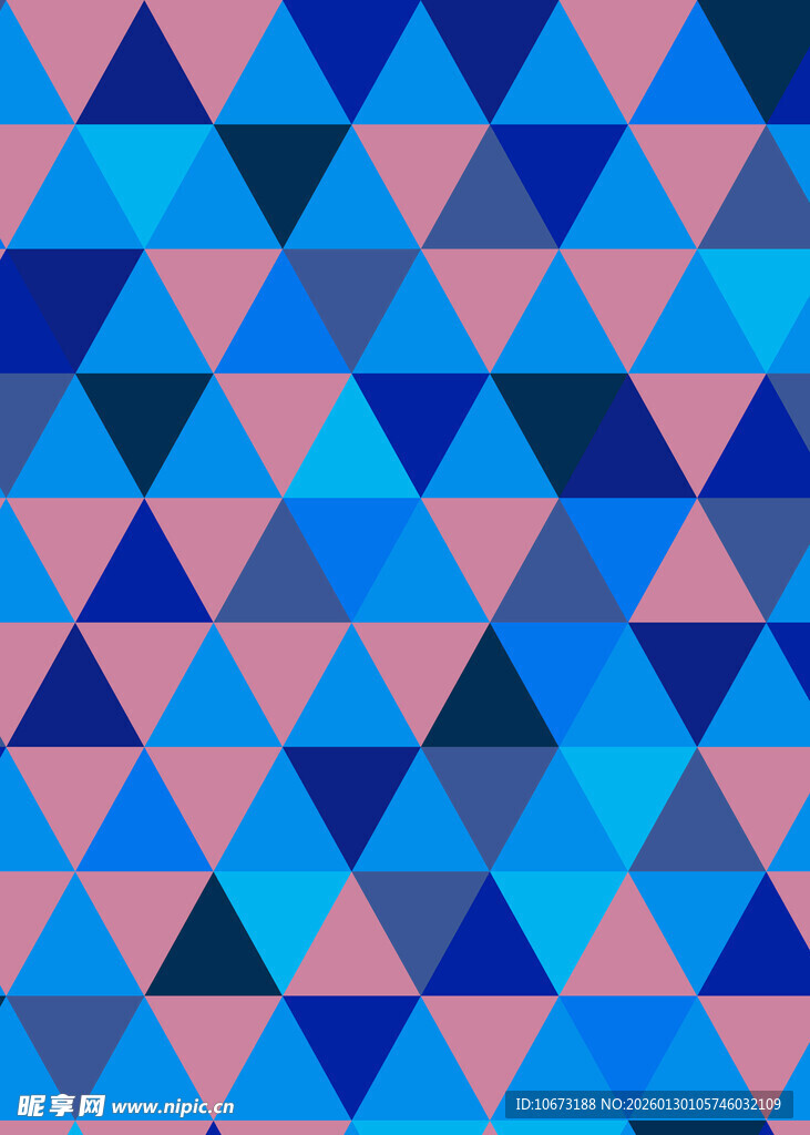 蓝粉几何三角形图案背景