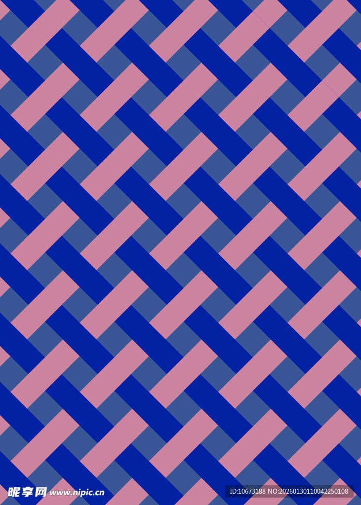 蓝粉交错几何编织图案