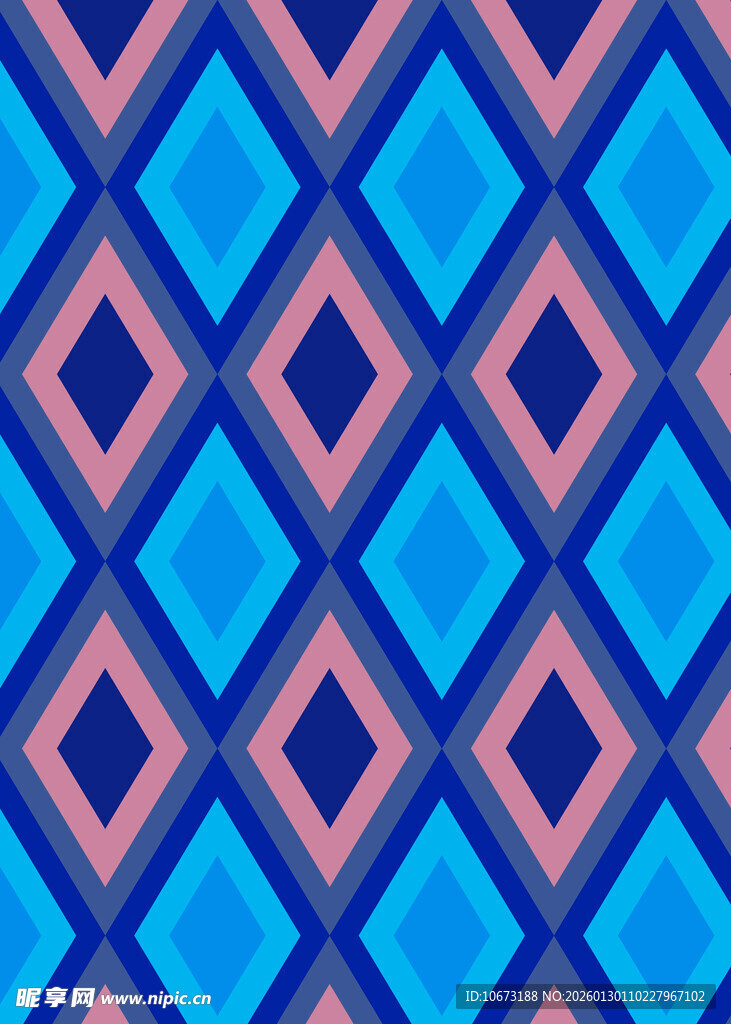 蓝粉菱形几何图案背景